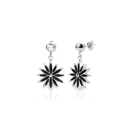 WACKY MARIE MARIE FLOWER PIN BALL EARRING (black)