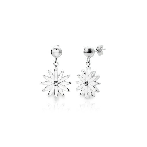 WACKY MARIE MARIE FLOWER PIN BALL EARRING (white)