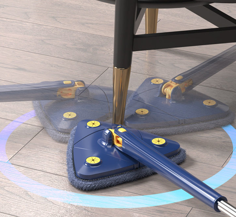 免手洗乾濕兩用三角清潔拖把 顏色隨機出貨