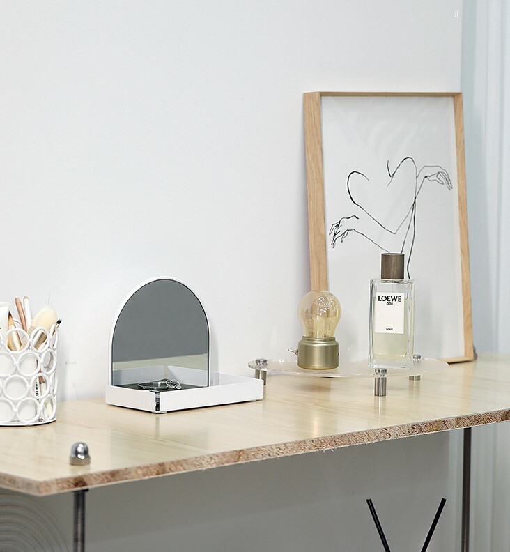 《1194》高質感半月鏡面收納架