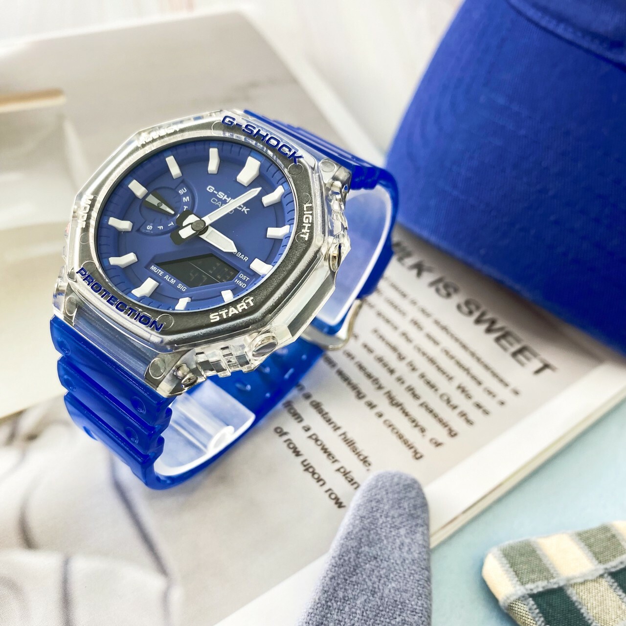 【G-SHOCK 】卡西歐 加勒比海八角殼形登陸GA-2100HC-2A (藍) 現代鐘錶