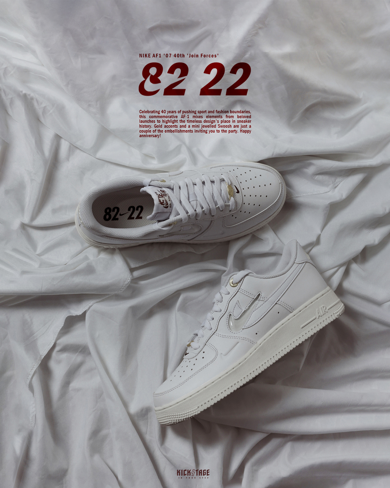 NIKE AIR FORCE 1 JOIN FORCES 全白果凍小勾白金鐵牌休閒鞋【DQ7664-100