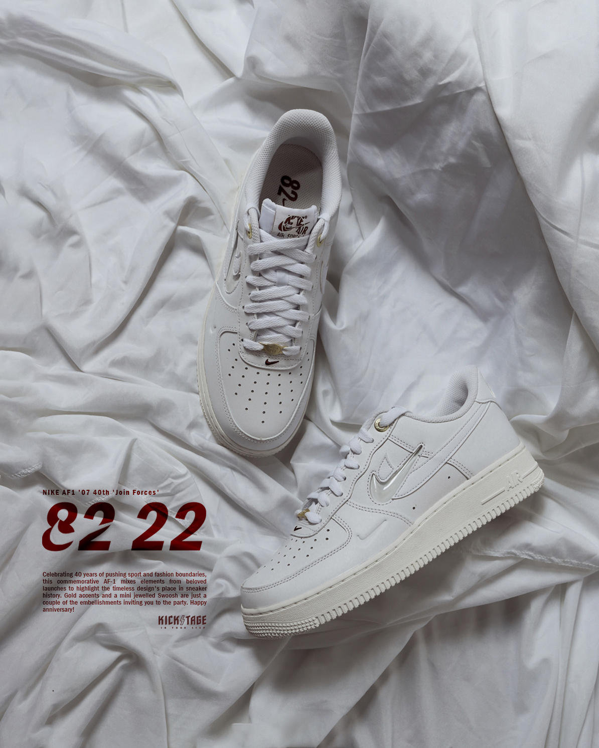 NIKE AIR FORCE 1 JOIN FORCES 全白果凍小勾白金鐵牌休閒鞋【DQ7664-100