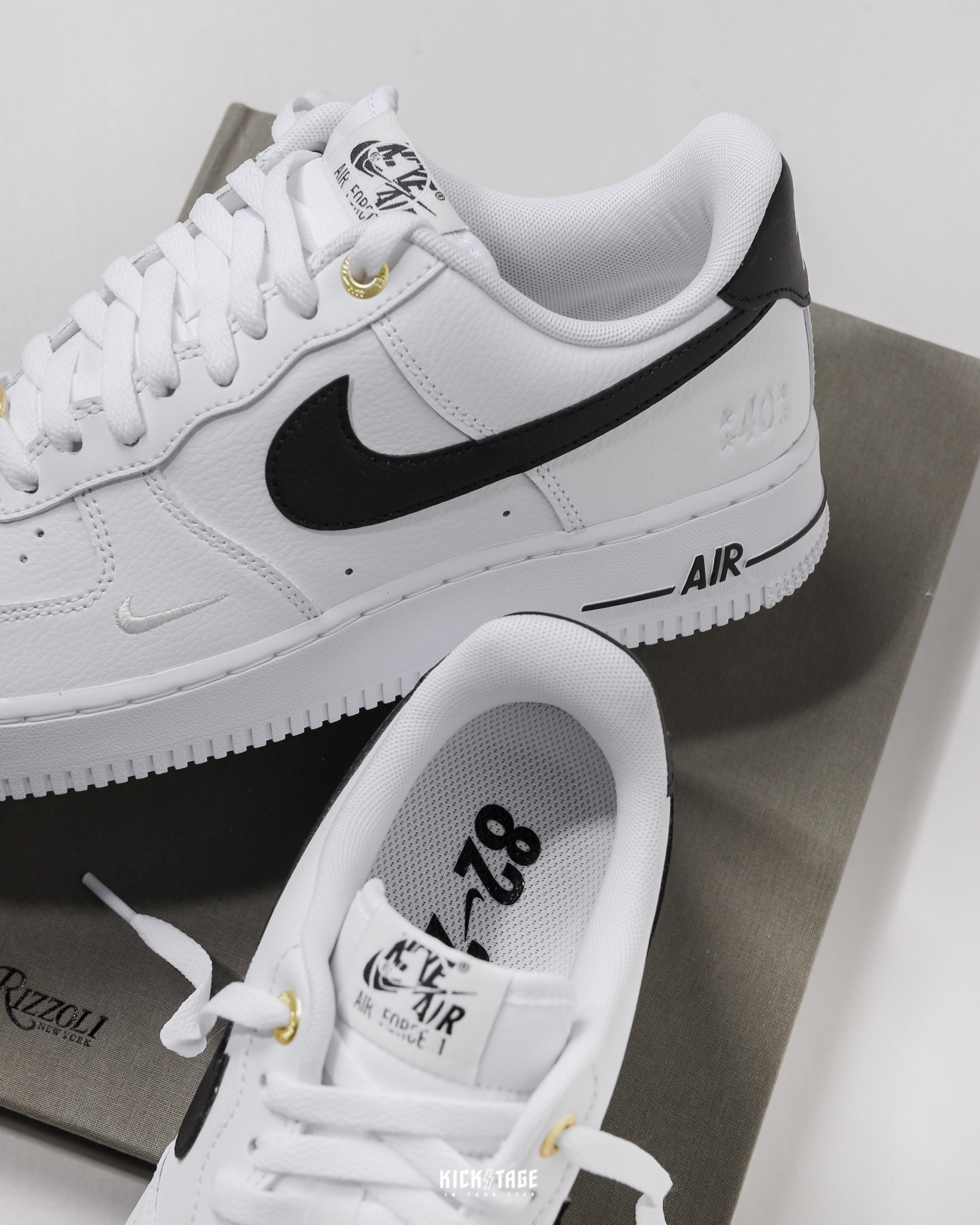 40周年男鞋NIKE AIR FORCE 1 AF1 全白黑勾白金鐵牌低筒休閒鞋【DQ7658