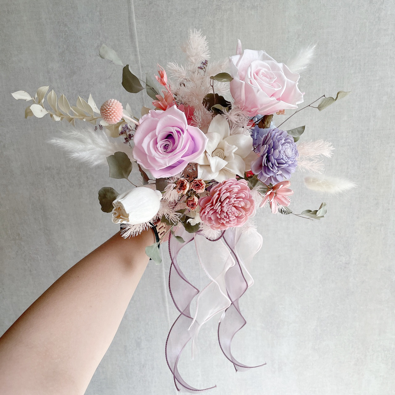 NO12｜粉紫色系新娘捧花