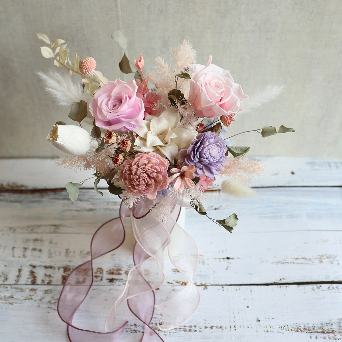 NO12｜粉紫色系新娘捧花