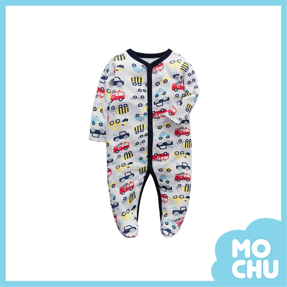 滿印車車長袖連身衣(包腳款)