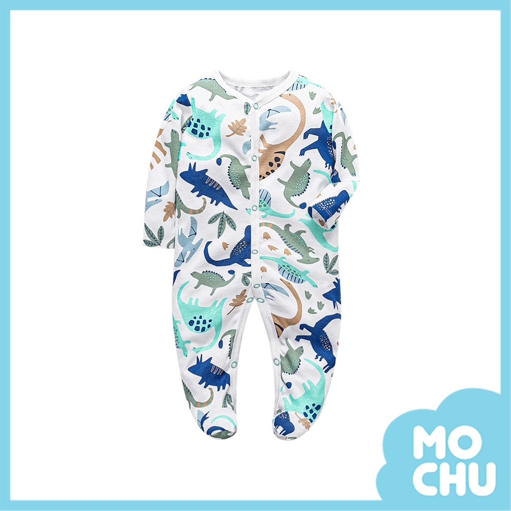 樹葉恐龍長袖連身衣(包腳款)