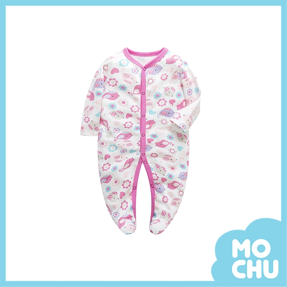 愛心小鳥長袖連身衣(包腳款)