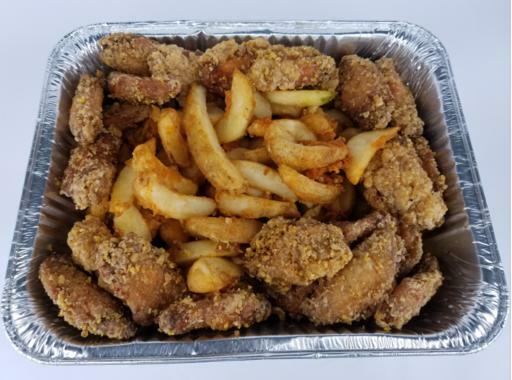 蒜香雞中翼拼薯角