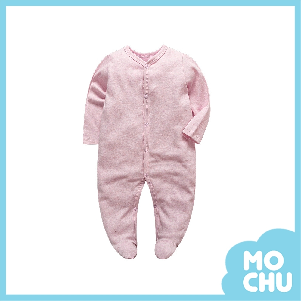粉色長袖連身衣(包腳款)