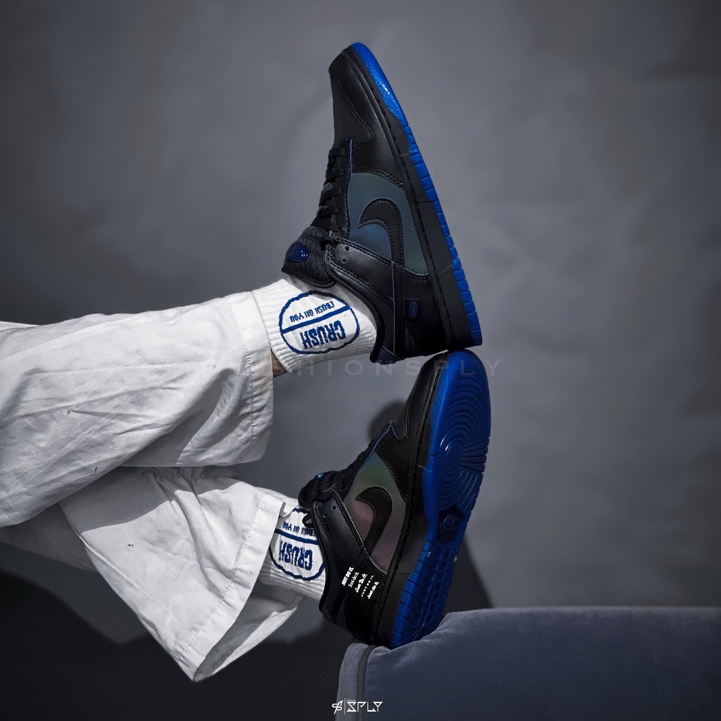 Nike Dunk Low Black Royal Iridescent 皇家彩虹 標籤 FB1842-001