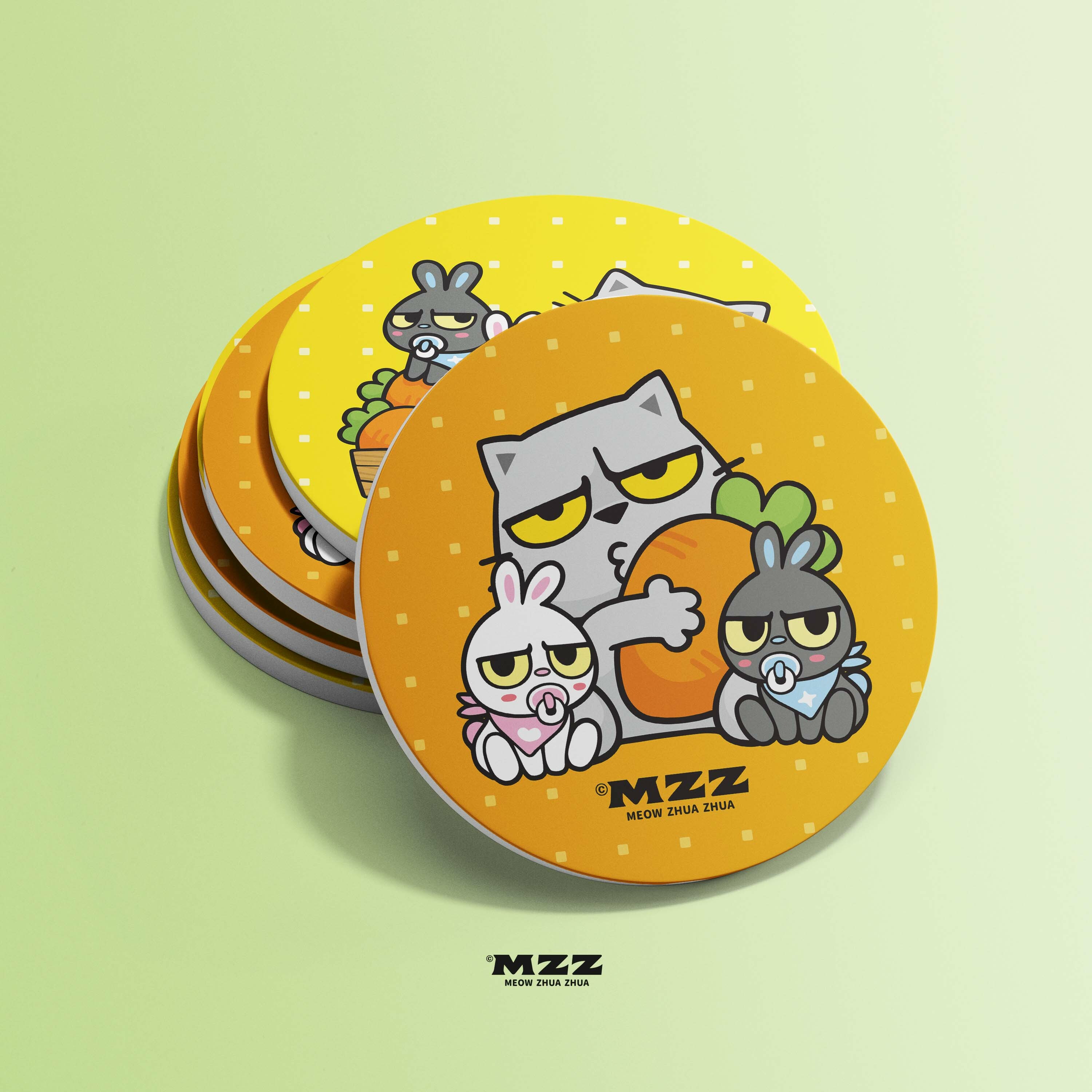 貓爪抓陶瓷吸水杯墊 [ 兔兔系列 ]