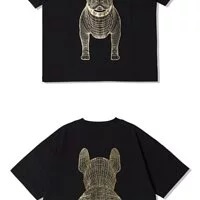 [S] LIFEWORK GOLD DOG GRAPHIC LOOSE FIT T-SHIRT, BLACK, LW235TS091 [FINAL SALE] (SLW129)