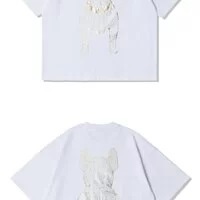 [S] LIFEWORK GOLD DOG GRAPHIC LOOSE FIT T-SHIRT, WHITE, LW235TS09190 [FINAL SALE] (SLW130)