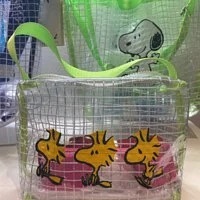 [S] LE.JUNEV PEANUTS BEACH POUCH,GREEN, SLJV58 (SLJV58)