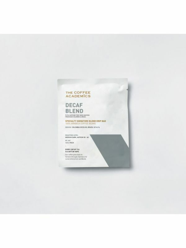 The Coffee Academics Decaf Blend Specialty Coffee Drip Bags box of 5