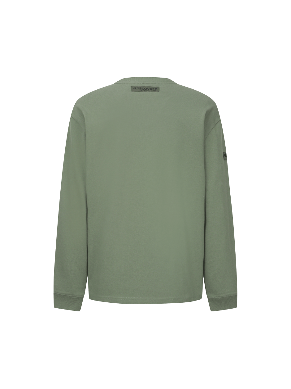 Discovery 口袋 長袖 棉質 墨綠色 男