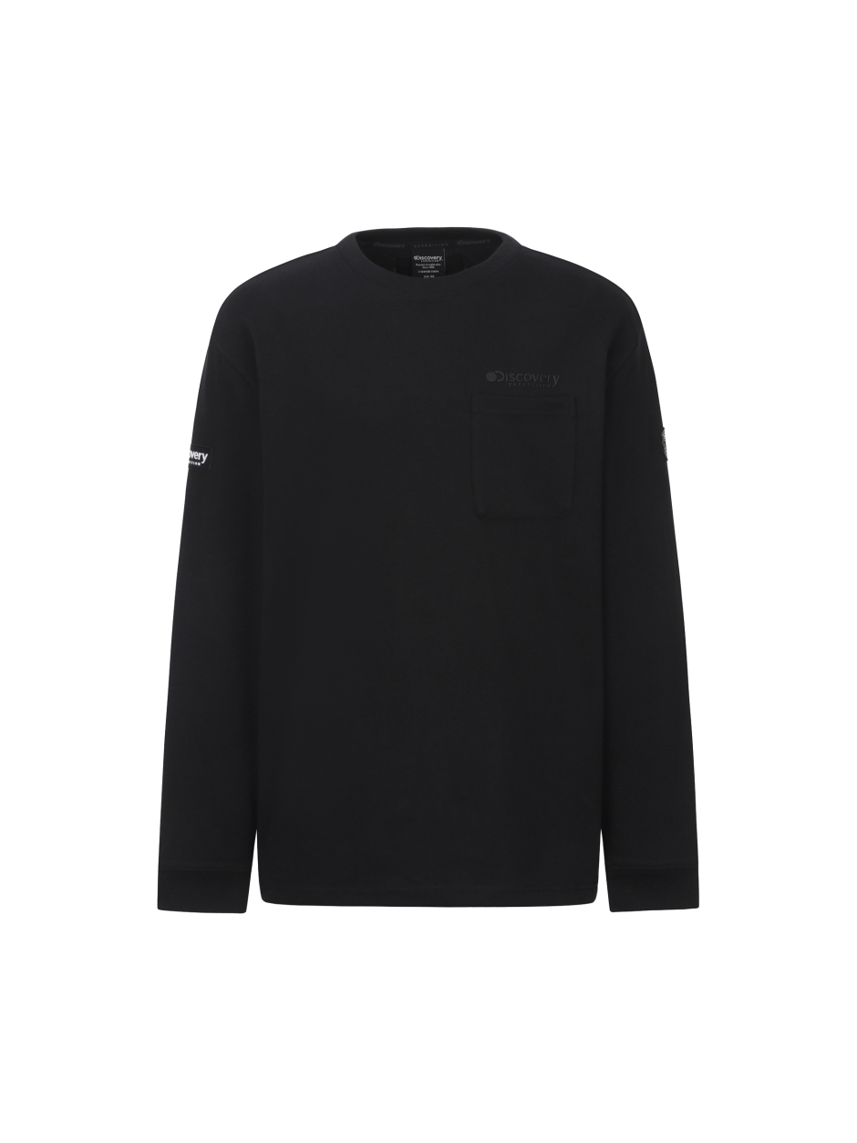 【吉米.tw】韓國代購 Discovery 口袋 長袖 棉質 黑色 男 Oct+