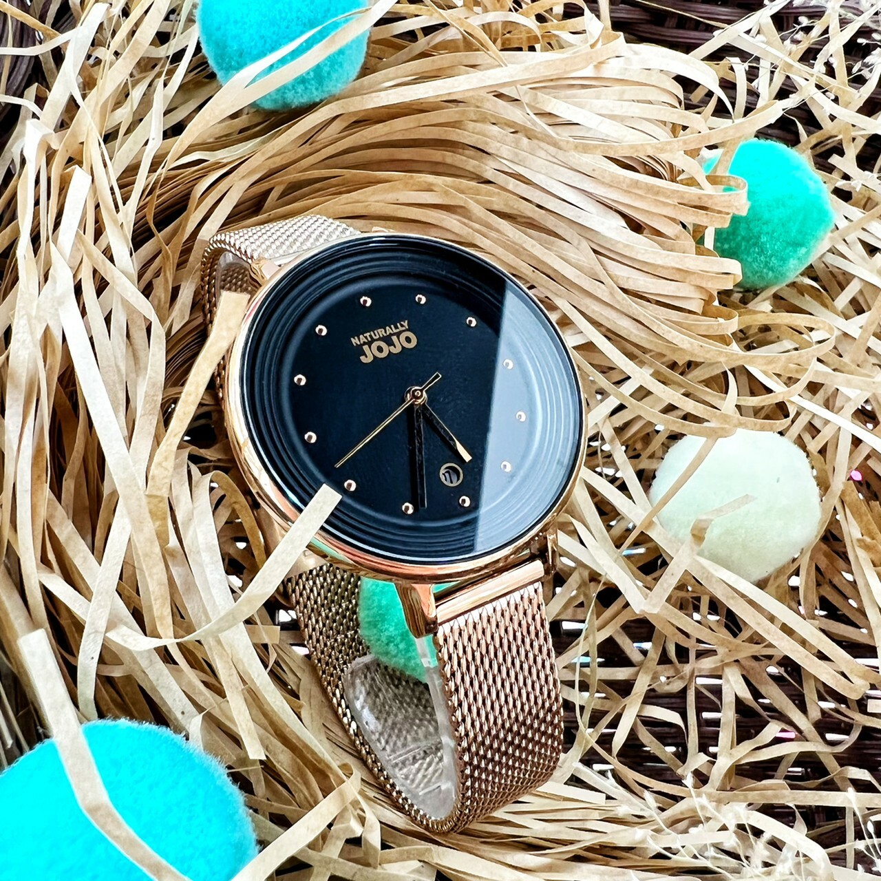 【NATURALLY JOJO】定律週期米蘭時尚腕錶 JO96927-88R(黑)  33mm 現代鐘錶