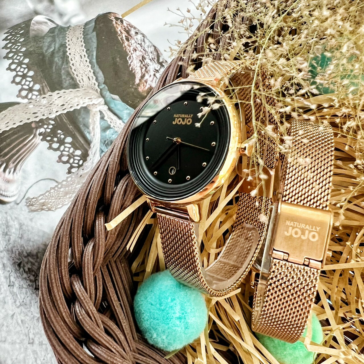 【NATURALLY JOJO】定律週期米蘭時尚腕錶 JO96927-88R(黑)  33mm 現代鐘錶