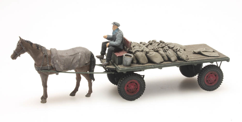 Artitec 387.276 HO規 Coal cart with horse 馬與煤車
