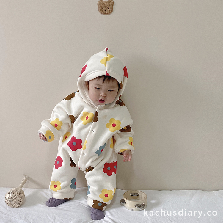 Flower寶寶加絨連身衣