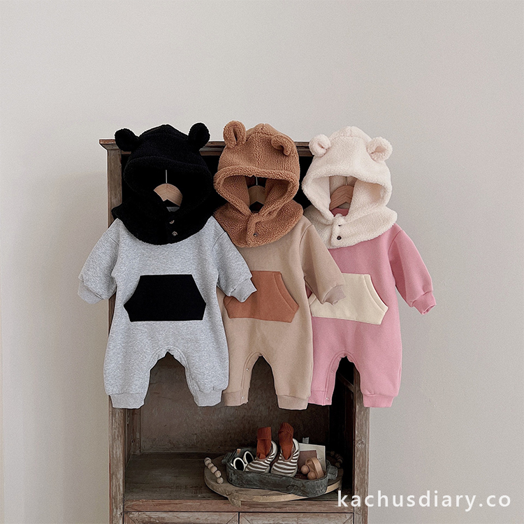 Baby cute bear warm romper