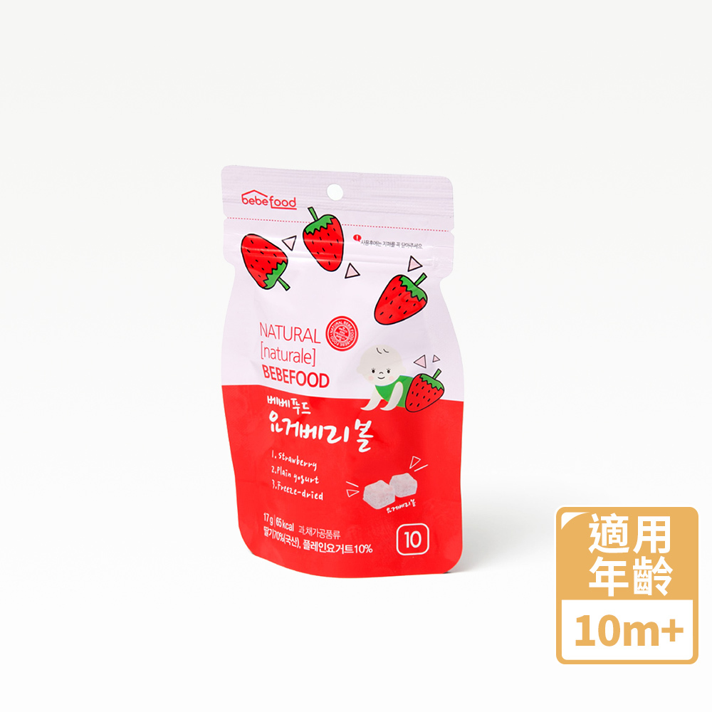 【優惠限定】韓國 寶寶福德  幼兒優格豆豆  草莓優格豆逗餅(17g) 【優惠限定】 1入/兩入組