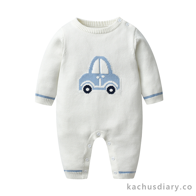 Baby blue car romper