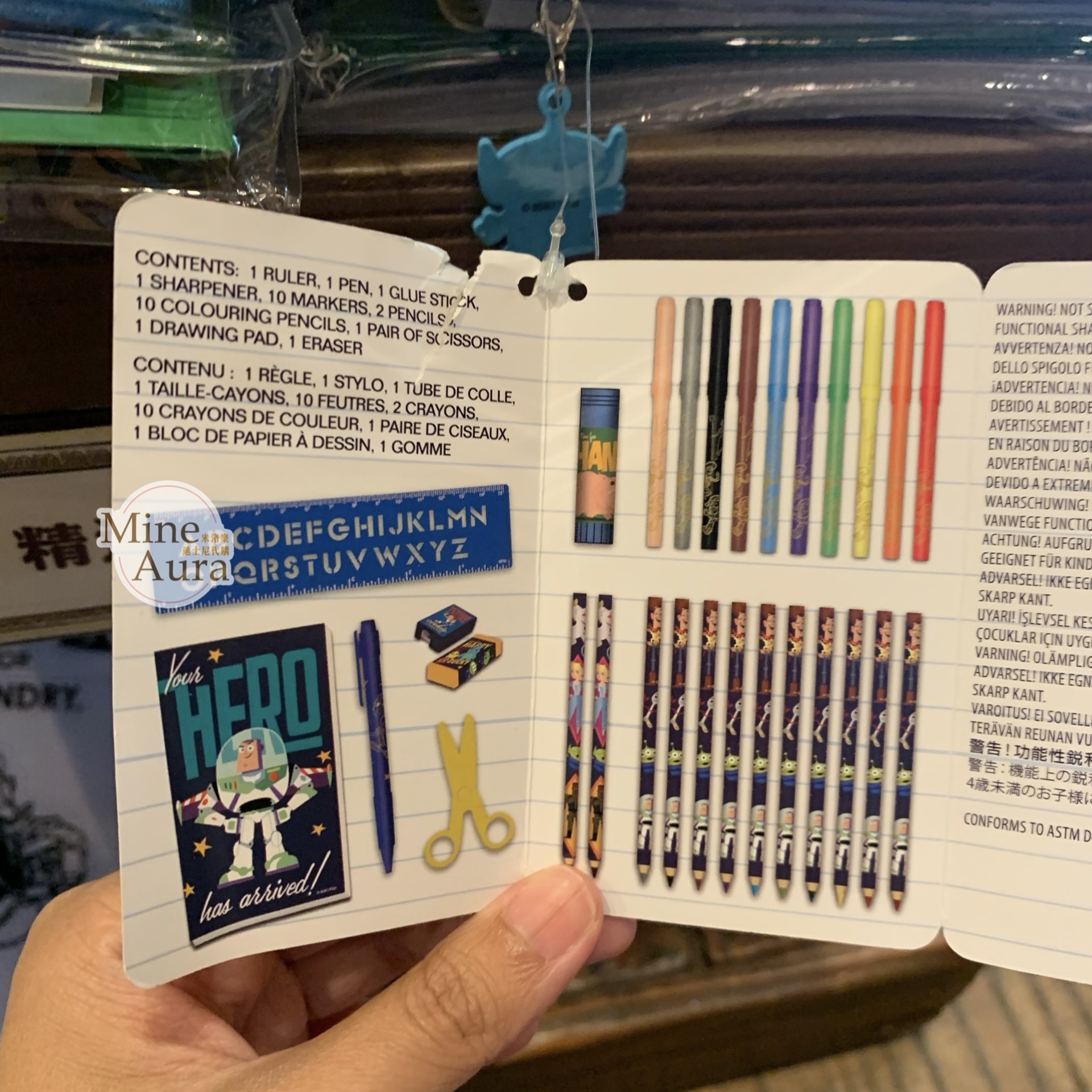 (特價現貨)  巴斯光年 Buzz Lightyear 文具包 色筆 鉛筆 便條本 玩具總動員 Toy Story -香港迪士尼樂園