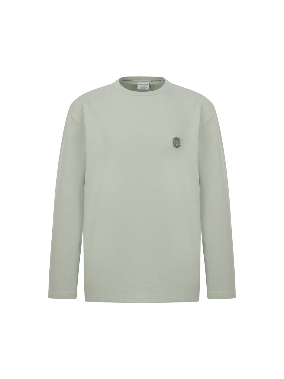 Discovery 圓領 棉質 Air Heat 小LOGO 長袖 綠色 男