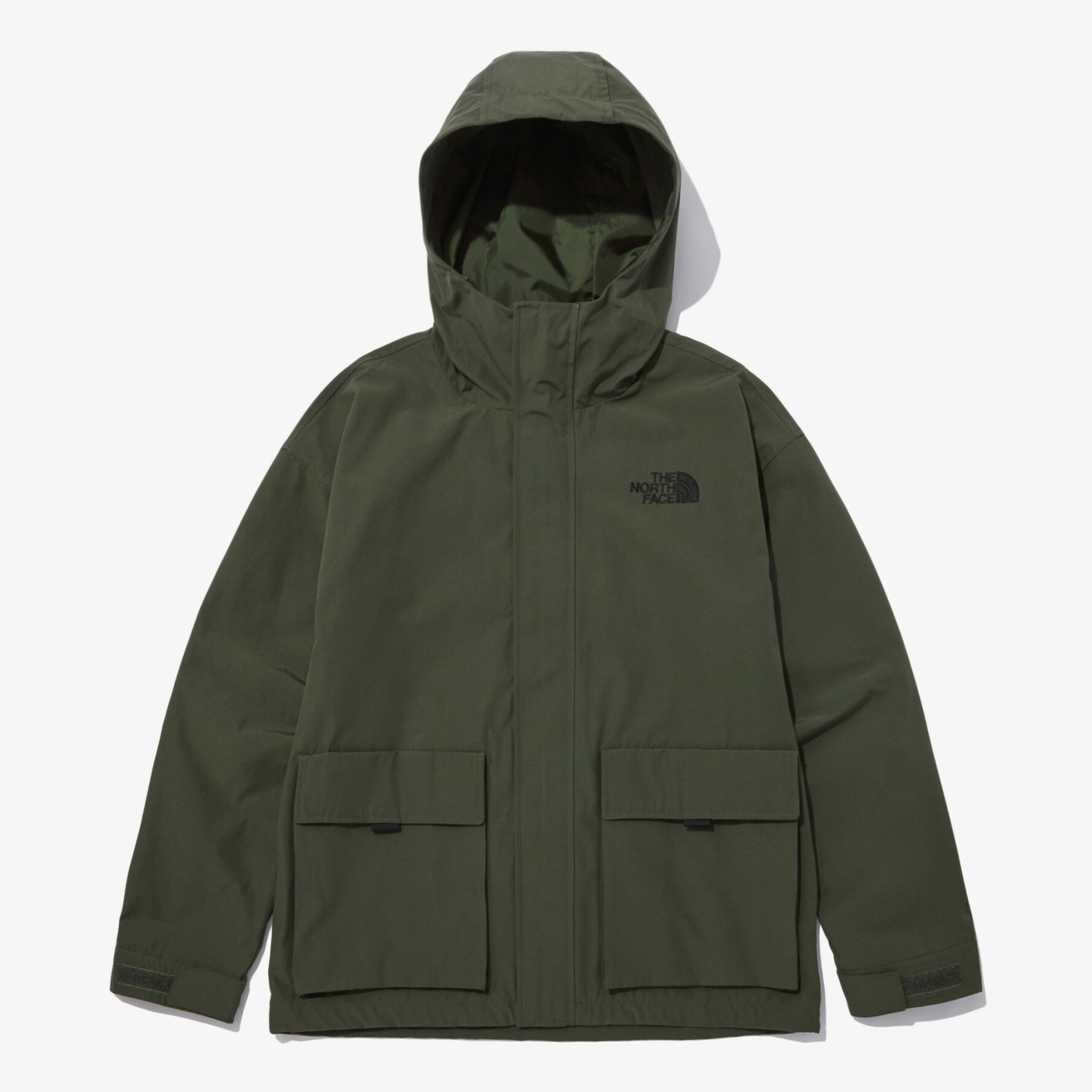 THE NORTH FACE 男 CAMPER 防風 雙口袋 連帽外套 軍綠  NJ3BN55B