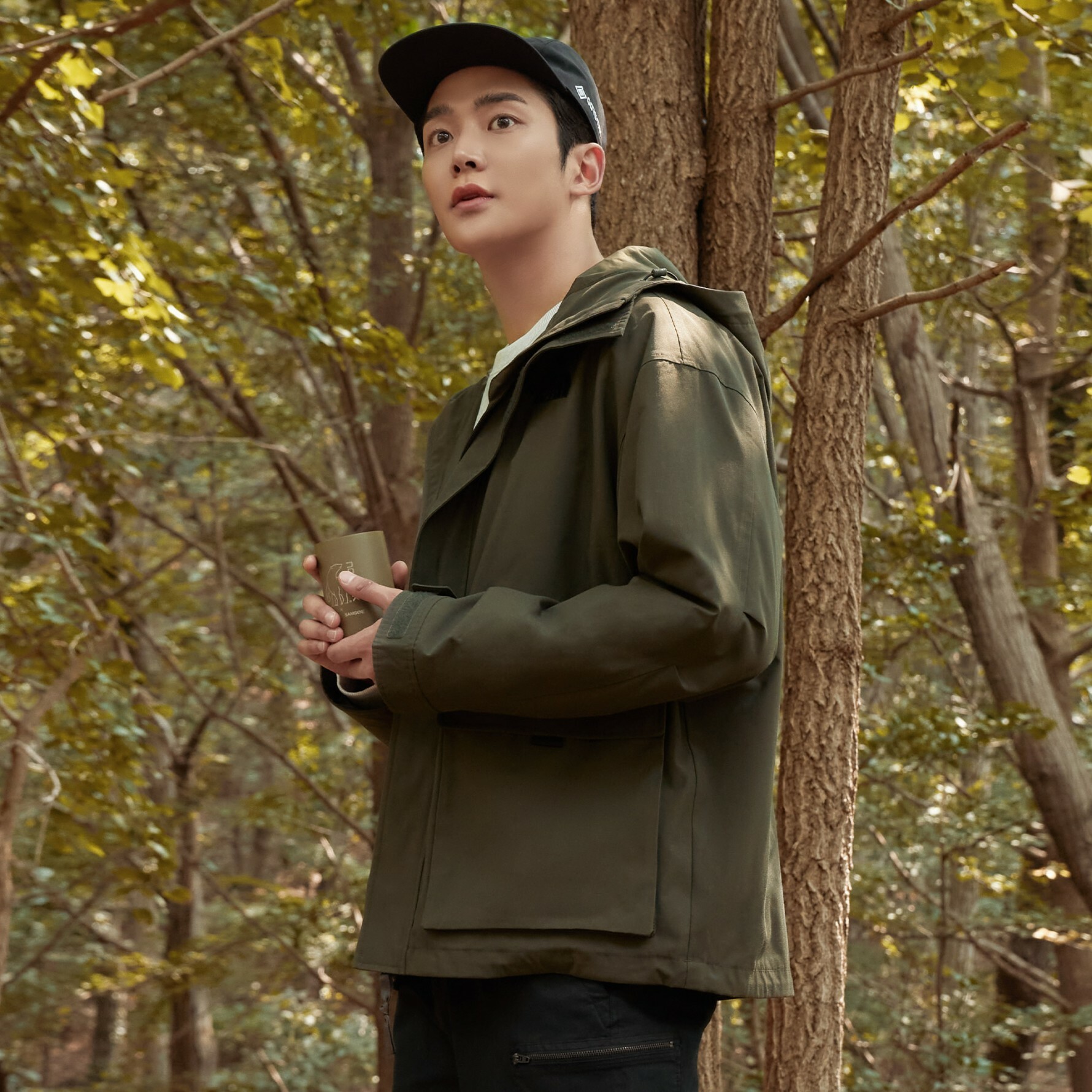 THE NORTH FACE 男 CAMPER 防風 雙口袋 連帽外套 軍綠  NJ3BN55B