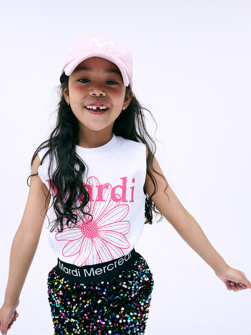 Mardi Mercredi KIDS SLEEVELESS FLOWERMARDI_WHITE VIOLET