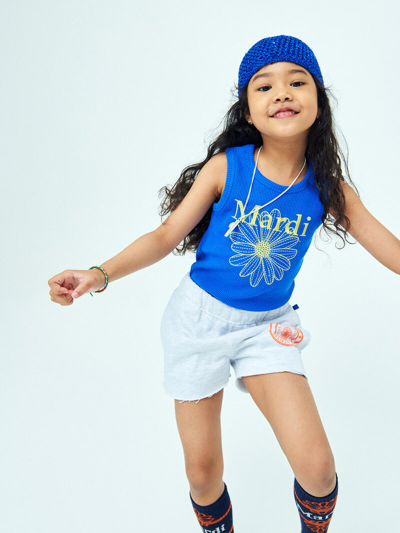 Mardi Mercredi KIDS RIBBED MINI TANK_BLUE YELLOW