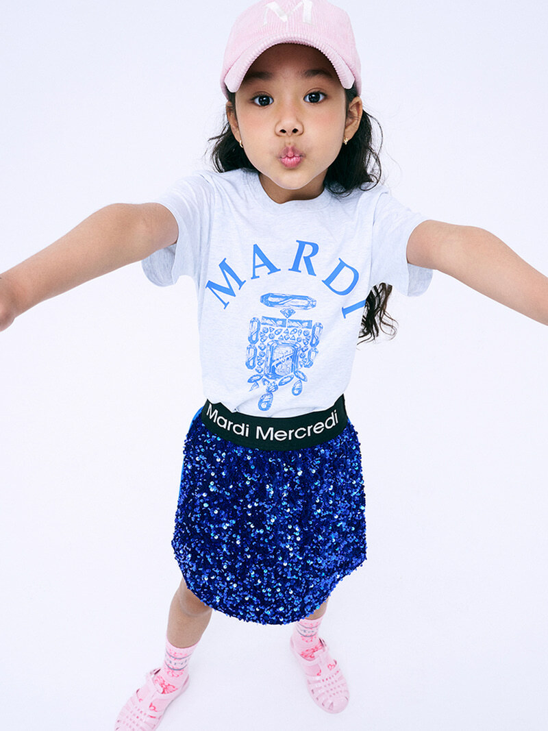 Mardi Mercredi KIDS TSHIRT BIJOU MARDI_HEATHER BLUE