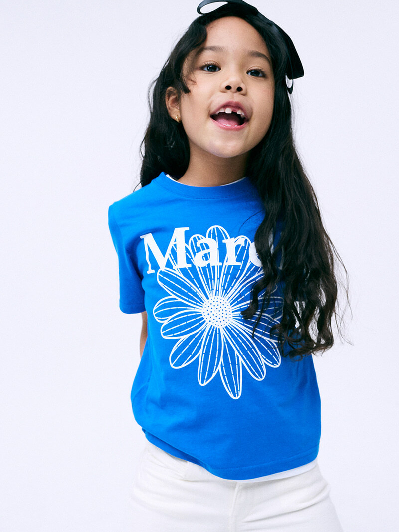 Mardi Mercredi KIDS TSHIRT FLOWERMARDI_BLUE WHITE