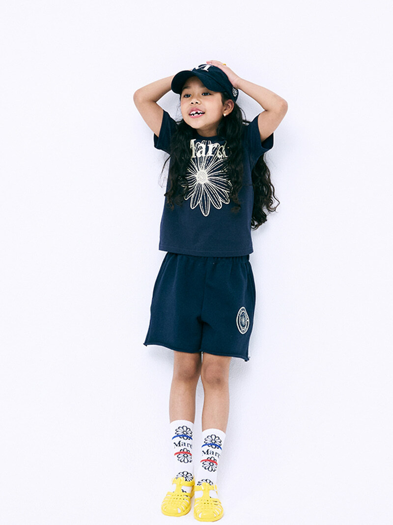 Mardi Mercredi KIDS TSHIRT FLOWERMARDI_NAVY CREAM