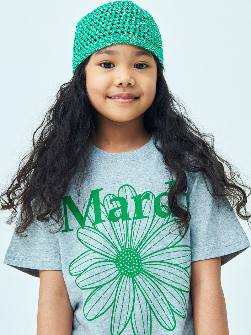 Mardi Mercredi KIDS TSHIRT FLOWERMARDI_GREY GREEN