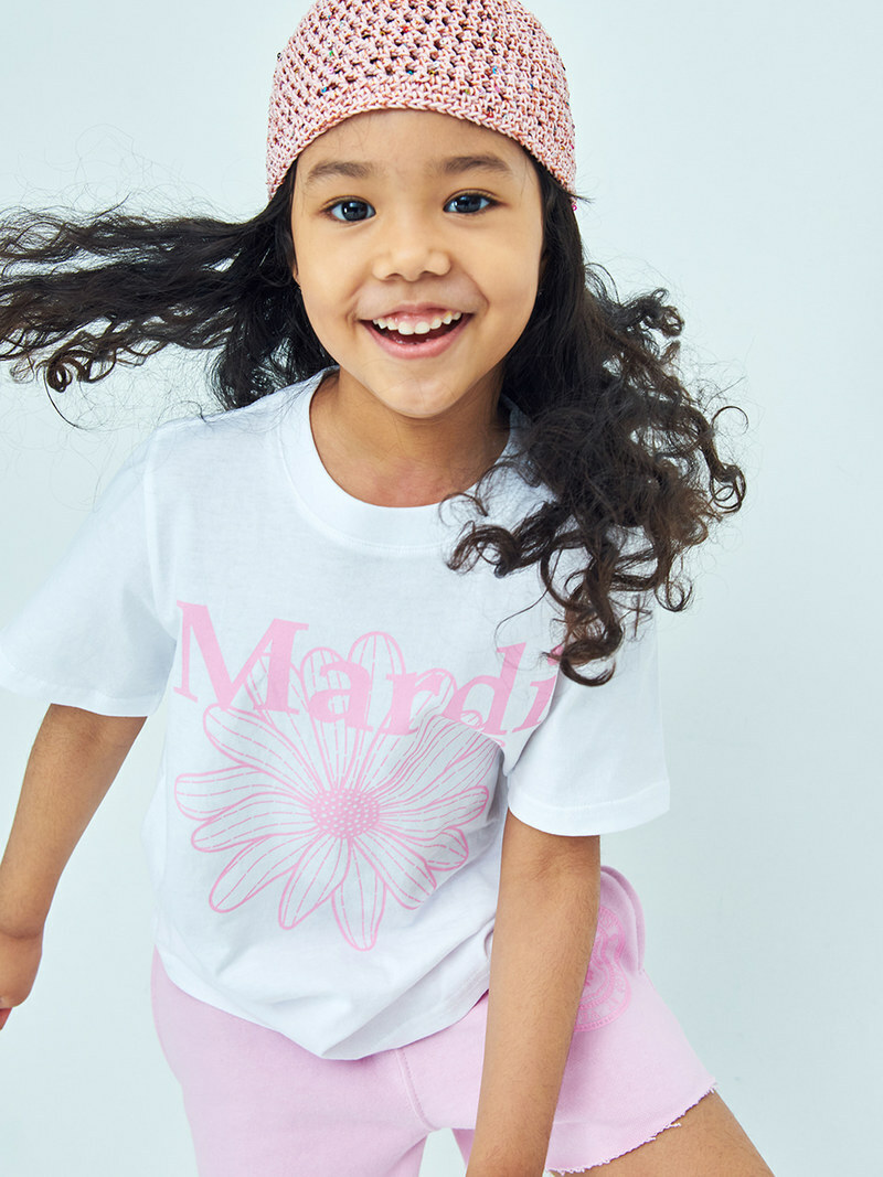 Mardi Mercredi KIDS TSHIRT FLOWERMARDI_WHITE PINK