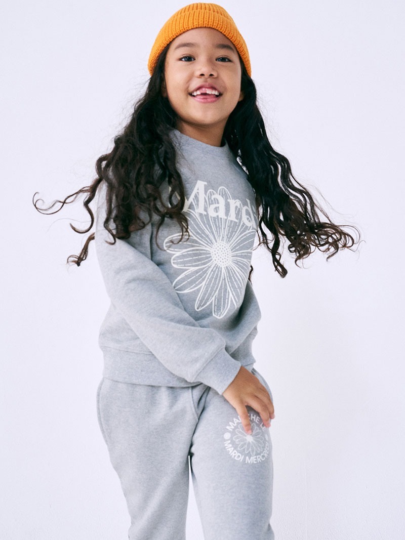 Mardi Mercredi KIDS SWEATSHIRT FLOWERMARDI_GREY IVORY