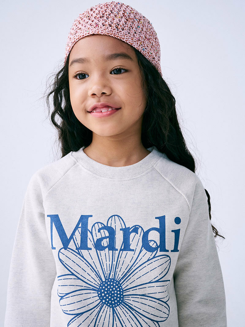 Mardi Mercredi KIDS SWEATSHIRT FLOWERMARDI_OATMEAL BLUE