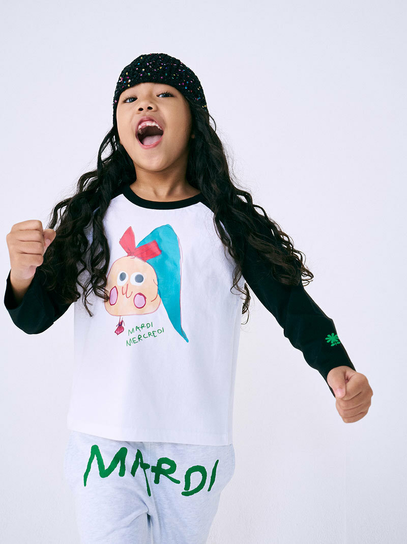 Mardi Mercredi KIDS TSHIRT RAGLAN JANE_BLACK