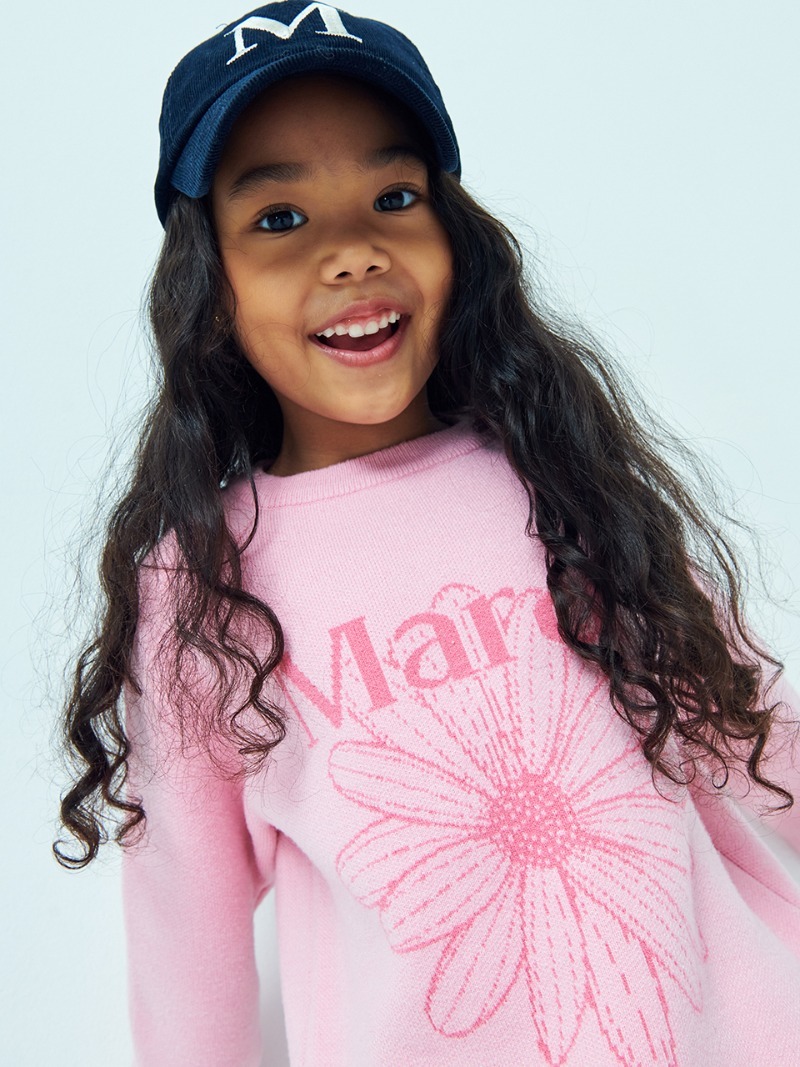Mardi Mercredi KIDS JACQUARD KNIT FLOWERMARDI_LIGHTPINK PINK