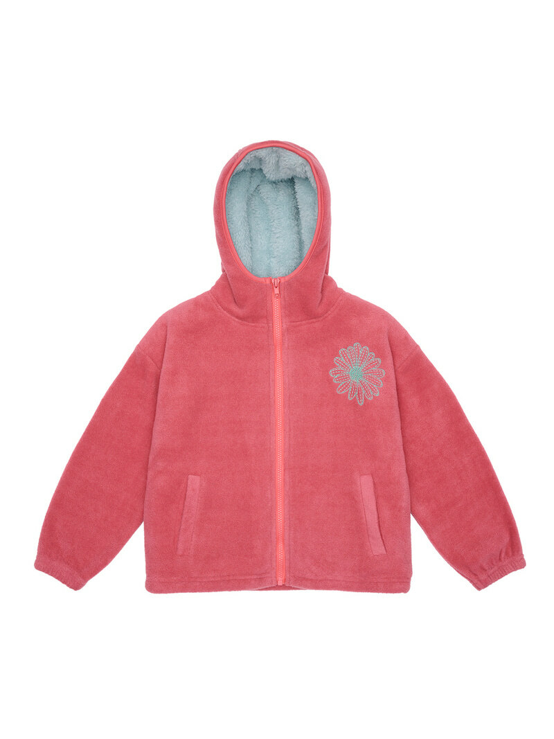 Mardi Mercredi KIDS FLEECE HOODY ZIPUP DOUBLE FACE_CORAL MINT
