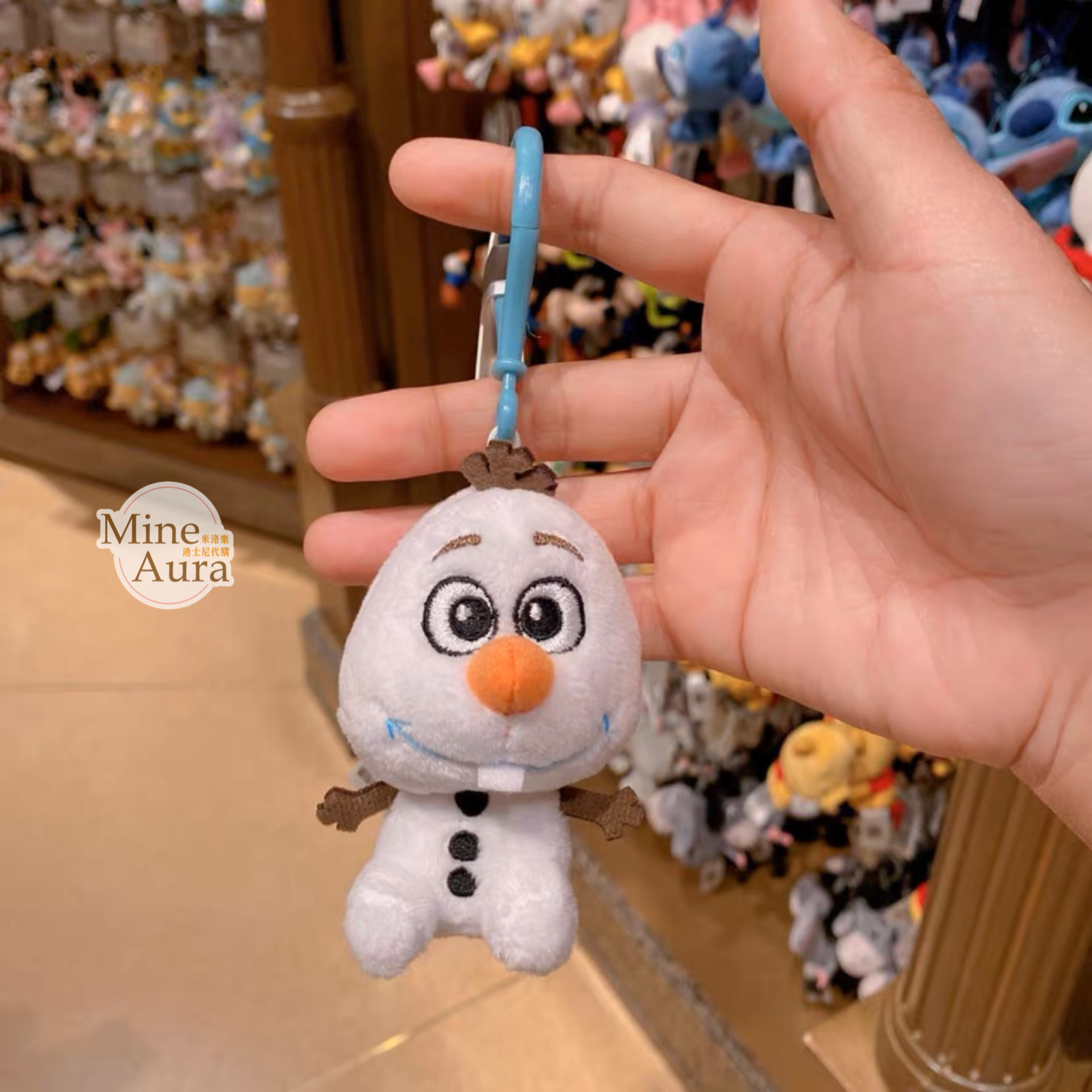 Q版 雪寶 Olaf 絨毛造型 鑰匙圈 吊飾 冰雪奇緣 Frozen -上海迪士尼樂園