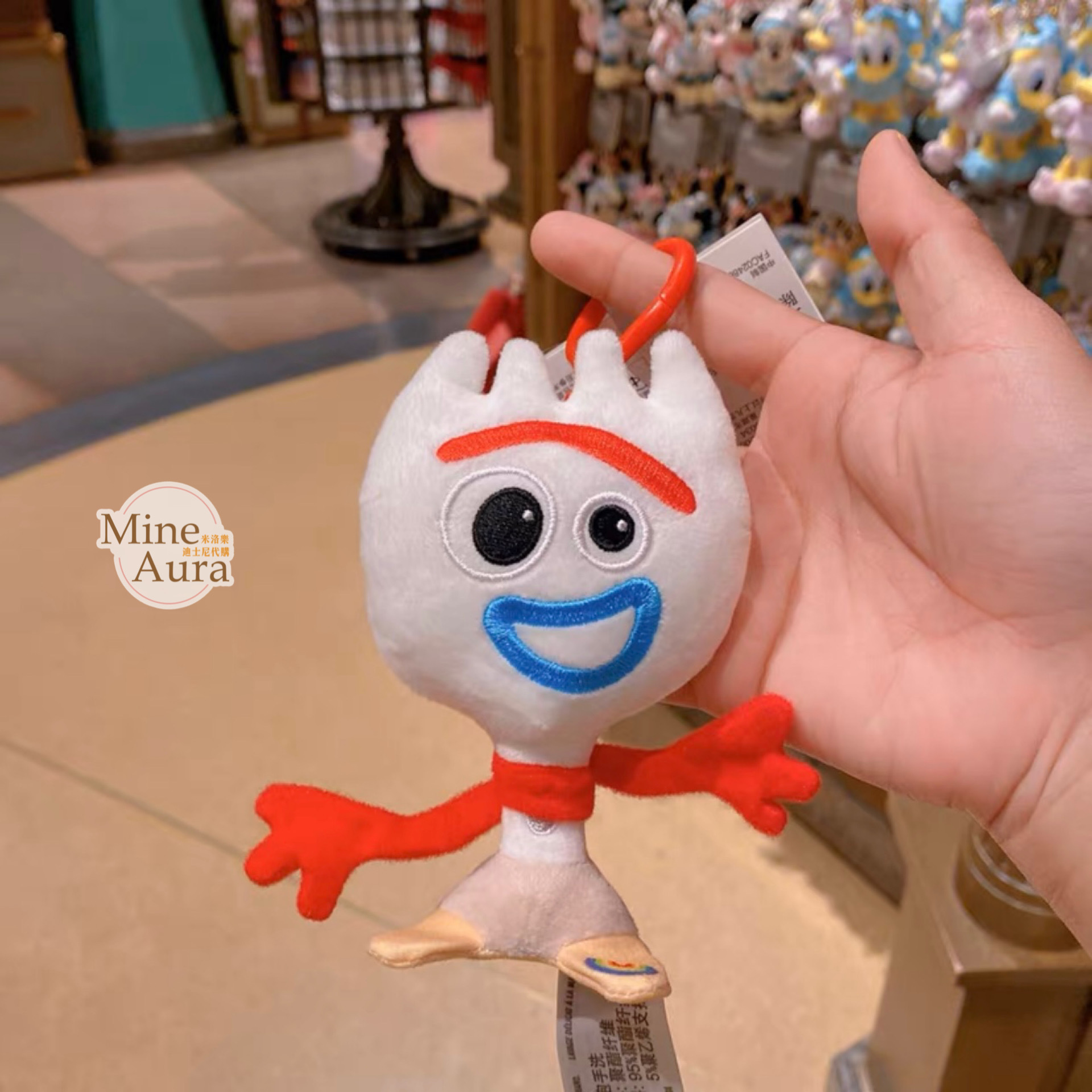 Q版 叉奇 Forky 絨毛造型 鑰匙圈 吊飾 玩具總動員 Toy Story -上海迪士尼樂園