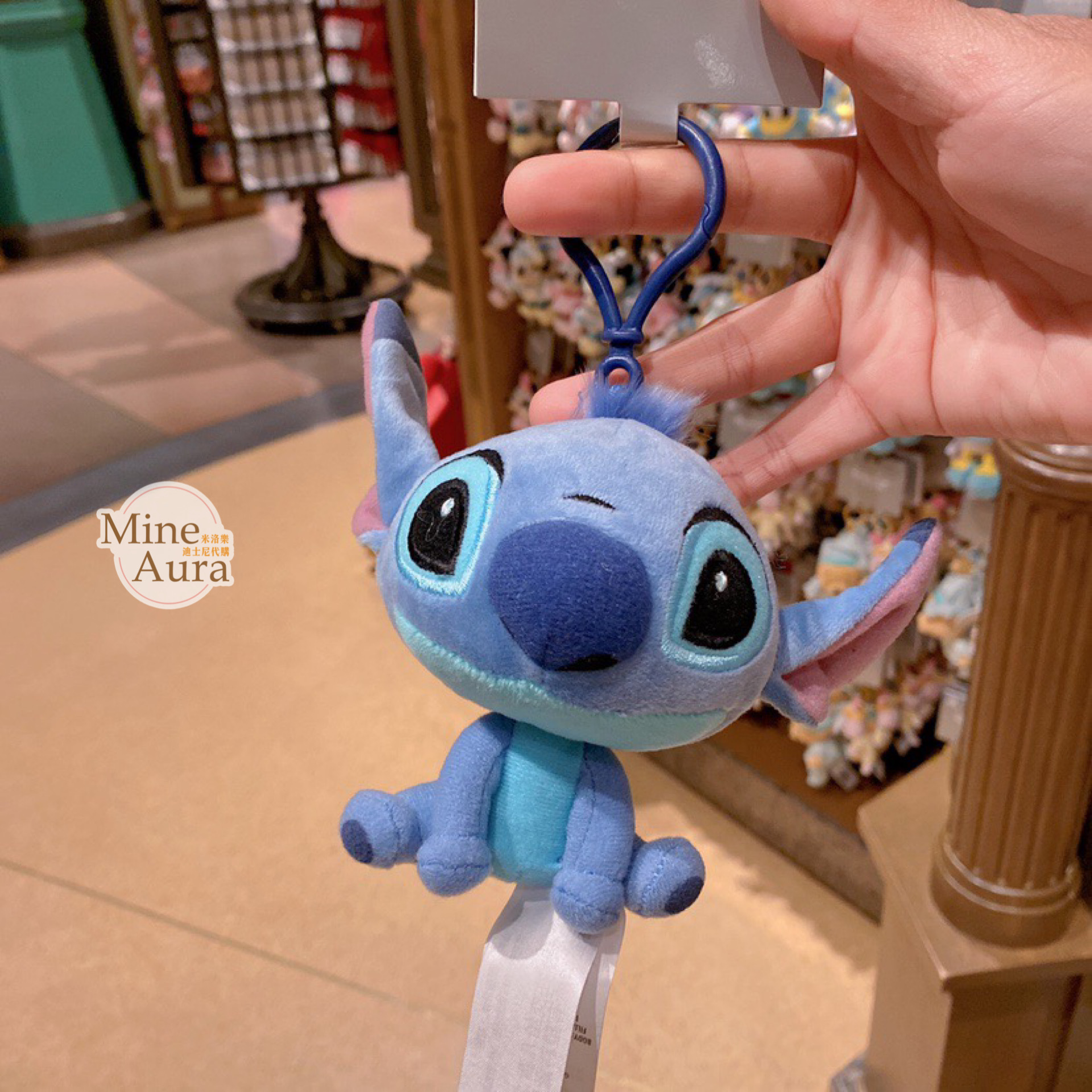 Q版 史迪奇 Stitch 絨毛造型 鑰匙圈 吊飾 星際寶貝 Lilo & Stitch -上海迪士尼樂園