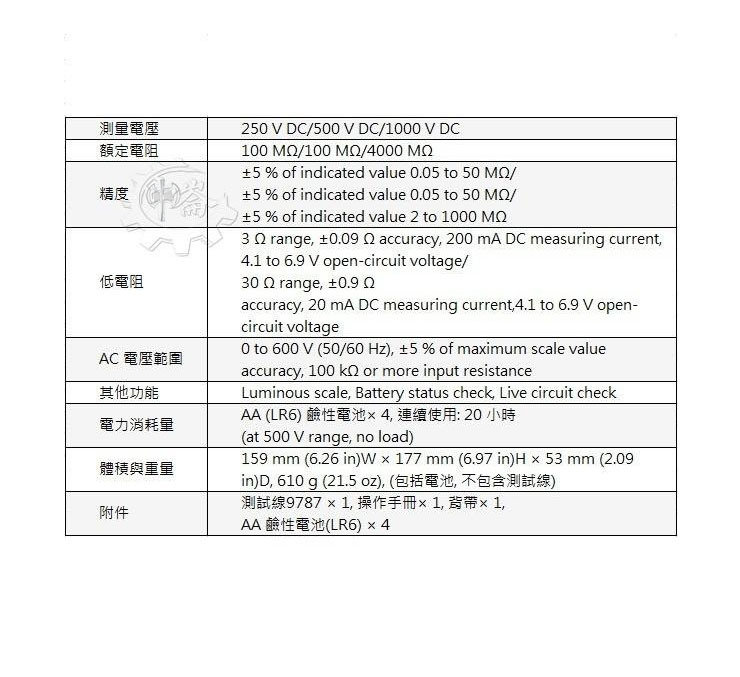 ＊中崙五金【附發票】(日本製 ) HIOKI 3490 高阻計 電池指針式3段測試 絕緣電阻計